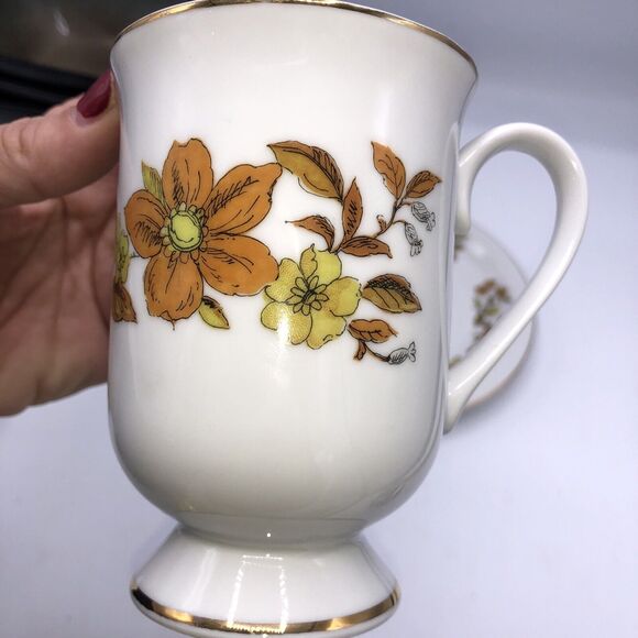 Royal Domino Porcelain Collection Footed Cup and Plate Autumn Song Pattern - Picture 7 of 9